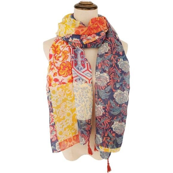 Large Boho Scarf for Women Lightweight Floral Printed Scarves Fall - Picture 2 of 16